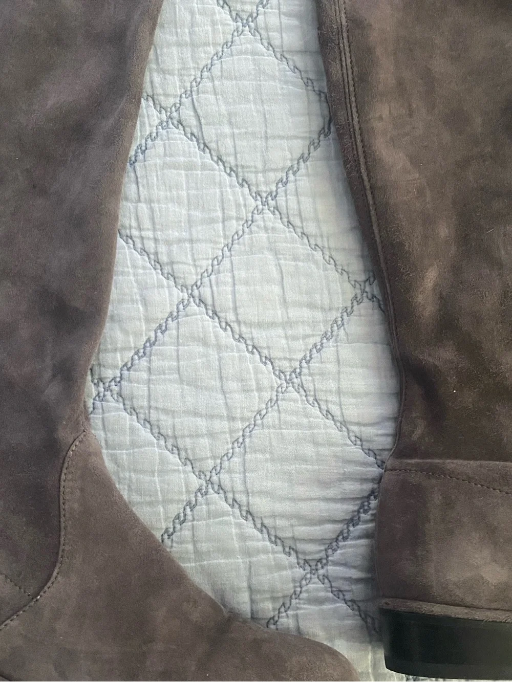 Stuart Weitzman Lowland Over-the-Knee Boots Grey Suede Size 6.5